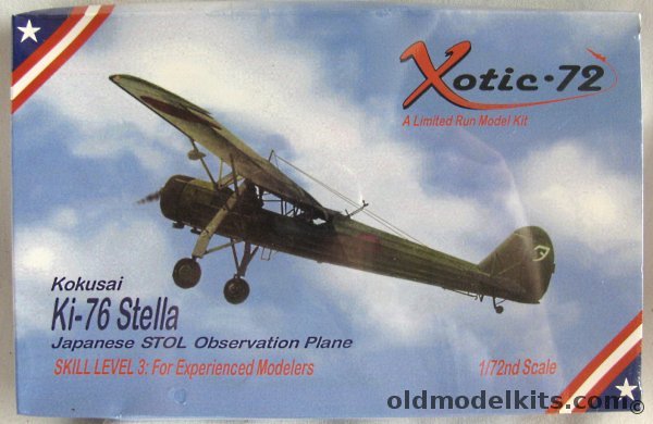 Xotic-72 1/72 Ki-76 Stella ASW Aircraft - With Markings for Three Aircraft, AU2024 plastic model kit